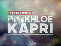 Blonde misi kena main Cherry of the Month Khloe Kapri in Red Lingerie
