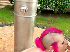 Pee Swallow and no Condom eletric torture for German Lactating Girl