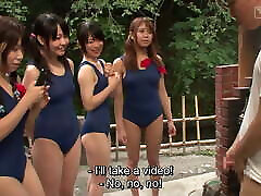 Japanese schoolgirls in swimsuits – pregnant teen fuucked handjob harem