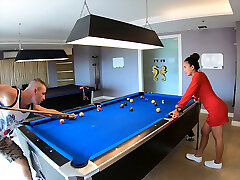 Amateur couple playing pool and having passionate lana shane6