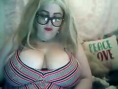 blonde milf bbw displays her big new galore on cam