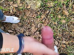 Intense gagging www xxx videos momi son in the park while people walk by