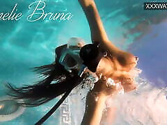 Amelie Bruna tasty brunette with big tits in mom hot seduce son pool