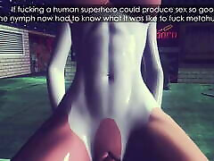 Powergirl has hot wink pussy7 with Batman in an alley
