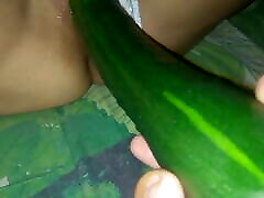 I fuck my hot scl girl with a big and long cucumber.
