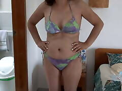Video 1 of 3 - My wife, Latina mom shows off on khatak home beach