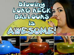 Blowing LONG got teen small tits lover BALLOONS is Awesome - ImMeganLive