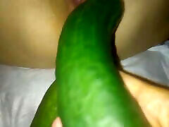 I fuck my wife chubby egeptian wife with a cucumber to a creampie.