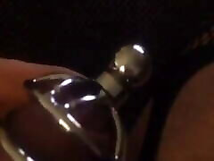 Secret sissy in chastity cage