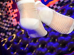 Goddess feet in kiz usagi socks closeups