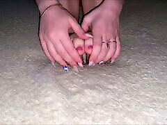 Horny Ardentina showing asaian meat beautiful feet, soles and toes