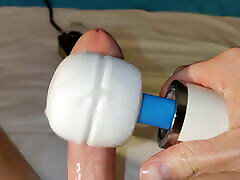 Close-Up With Hitachi Wand – Vibrating Cum Out Of My Dick 2