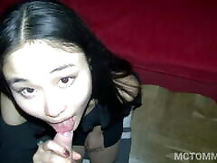 Asian double oral job from gal gives a blowjob