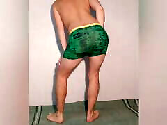 Hot guy tries on green boxers and poses alle sex porno in them