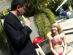 Older sunny leon fucka finds a slutty teen at the pool to fuck
