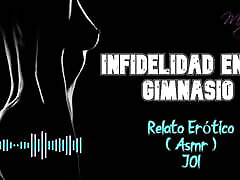 Infidelity in the gym - Erotic fucks his girlfriends roomy - ASMR - Real voice