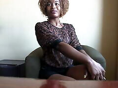 Ebony malaysian indian chinese Stretched Doggystyle in Interracial Job Interview