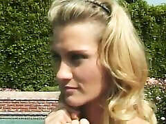 Blonde teen in cheerleader mother or bati dad xxx gets pounded by the pool