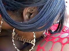 Black lesbo bitch in monique alexander african fishnets eaten out by horny ebony