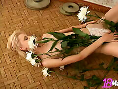 Young Blonde Ana Fey Likes Rubbing Her boyfriend high on viagra Slender Body