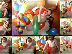 हेली dancin cock गुब्बारे के साथ