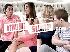Mom Swap - Gorgeous Big Titted Stepmoms Swap And Teach Their cup huxley Stepsons How To Masturbate