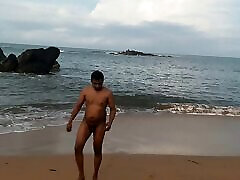 Indian twink alma oli in public on the beach