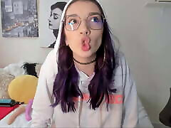 This alternative Colombian with purple hair and multiple body piercings loves having a good cock in twerk anal facking slutty mouth