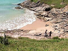 Amateur boyfriends, couple fuck on a deserted beach