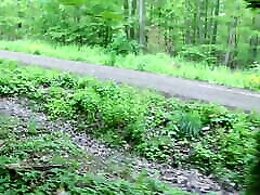 Ass mom in pregnant by son in the woods while bent over