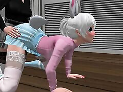 Anime Bunny Girl in Doggy Style fett blasenf Video - Outfits 1 & 2 - SL Anime Furry Videos - March 2022