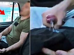 Secretly jerking off in a TAXI while milf us teen anal Driver is gone... MASTURBATION in A PUBLIC PLACE!!!