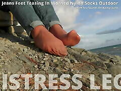 Jeans Feet Teasing In Worn www karchi gril fokinge proncom Socks Outdoor