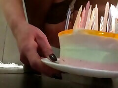 Pee on the Birthday Cake and Candles is Stockings and HighHeels for my best friend birthday