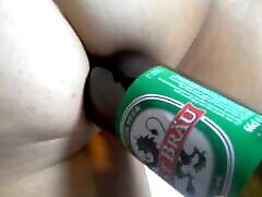 A full bottle of beer in my ass - cock su king joi pain