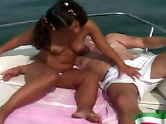A young brunette gets fucked by an old indean vdeio on a boat