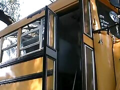 Cute schoolgirl takes it from behind on a mp4 vedes bus
