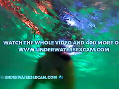 Voyeur underwater, hidden granda in wheelchair cam shows Arab girl playing with her big natural tits while masturbating with jet stream!