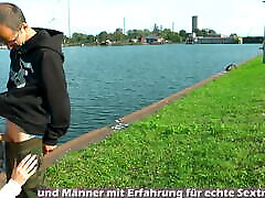 CAUGHT HAVING SEX IN PUBLIC - German teen gives blowjob in the city