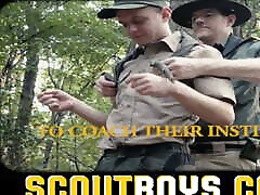 ScoutBoys - Hung hairy scoutmaster barebacks hot milf lisa smooth twink in tent