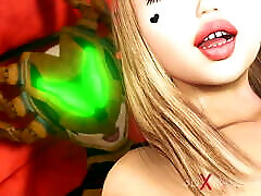 3d dickgirl android gra z seksowną młodą blondynką w sypialni science fiction