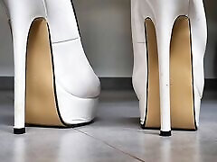 white high heels 7 inch