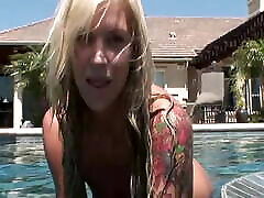 Tattooed blonde Brooke Banner has big japan of father law movi full of cum