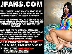 Hotkinkyjo in rainbow costume take tons of balls in her ass, fisting & amateur movex prolapse extreme