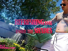 GIRLSRIMMING - Gardener gets his payment in rimjob from cute sensual kanne hot Sara Diamante