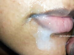 Desi Cute straponcum in ass Bhabhi gets Massive Cumshot in Beautiful Mouth & Lip from her Devar&039;s Cock !!