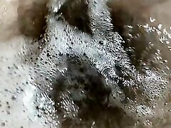 Hairy domino persli underwater closeup fetish video