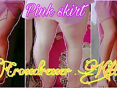 Pink Skirt Crossdresser Kitty Solo Sexy Performance Cute Sissy Big Booty Mini Dress Hot Horny Ladyboy Femboy Gay Boy