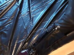 Latex Danielle masturbating in Army catsuit with girls sixvid mask and gloves