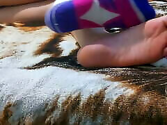 Russian feet Taking off the socks and showing the toy orgey sex